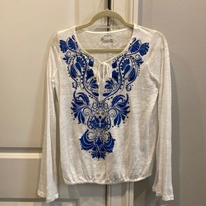 INC Beach Linen Shirt with Blue Detail